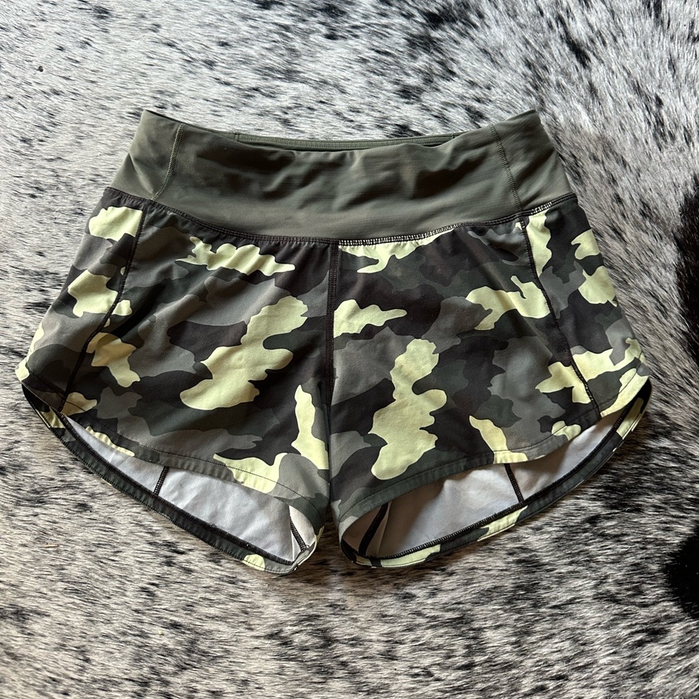 Lululemon Green Camo Shorts